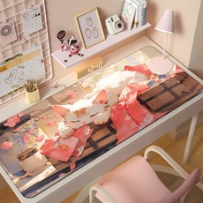 875v 귀여운 고양이 일러스트 장패드 800x300, 1개, 따스한 햇살 속 단잠