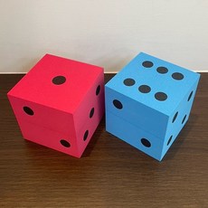 10cm EVA泡綿直角點數骰子組《台灣製造》點數骰子 EVA泡綿玩具, 1個, 10cm直角點數骰子組（紅+藍）,S