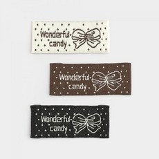 퀼트스타 원더풀 리본 도트 라벨 세트, 1개, 아이보리, 브라운, 블랙