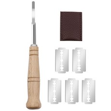 麵包割口刀木柄弧形劃刀烘培工具割歐包歐式法棍割紋刀烘焙切割刀, 1個, 木柄弧形麪包割刀