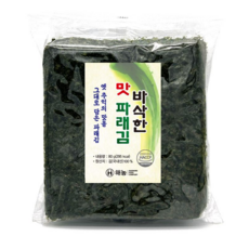 해농 맛 파래김 80g(50매) 바삭한 무조미 구운김, 80g, 1개