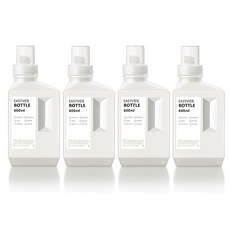 꿈꾸는 키친 세탁 세제 소분 용기 600ml 4P + 방수라벨지 4P, 화이트, 1세트