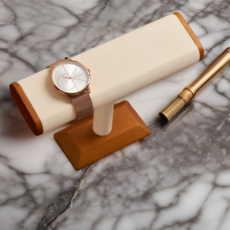 포디자인 원목 시계 팔찌 악세서리 거치대 진열대 스탠드 보관함, 1개, 아이보리