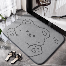 熊熊與熊貓造型吸水地墊 記憶棉 防滑 柔軟舒適