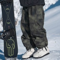 스노우보드 카모패턴 바지 재킷 단열 카고 와이드핏 보드복 하이킹 따뜻한