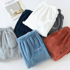 극세사 융털 파자마 겨울 여성 남성 커플 홈웨어 잠옷 수면 바지