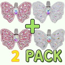 [룸룸] 2 PACK Winter 나비 여아 구두 리본 장식 슈클립 4p 3컬러