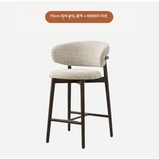 바의자 디자이너 스탠드 홈바 높은 의자 빠텐 와인바, 블랙+베이지화이트리넨 (70cm)