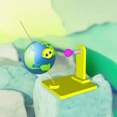 지구의 자전모형 만들기 지구 낮밤 변화 원리학습 지구본 모형 과학실험 조립키트 (1인용)