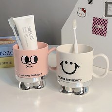 高顏值可愛學生牙缸漱口杯刷牙兒童家用洗漱情侶牙刷卡通創意牙杯, 可愛卡通可愛粉色,無規格, 1個