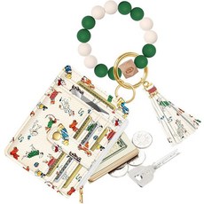 Bistup 여성용 지갑 키체인 팔찌 - 신용 카드 홀더 키 체인 링 귀여운 디자인 소형 RFID 동전 포켓 지갑 강아지 개 144552