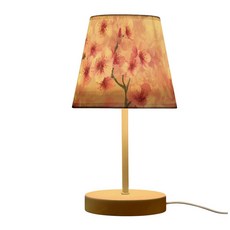 Peystean 침대 옆 3색 조도 조절 가능한 LED 테이블 램프 아름다운 나뭇가지 벚꽃 27.9cm(11인치) 높이 리넨 나이트 스탠드 조명 USB 포트 포함 홈 스터