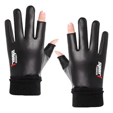 락모터스 오토바이 손가락터치 기모 방한장갑 스포츠 아웃도어, 블랙