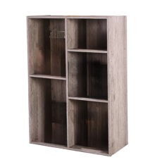 【河狸居家】MIT低甲醛五格櫃/收納櫃/置物櫃，多功能收納，簡約風格，台灣製造, 灰木色, 1個