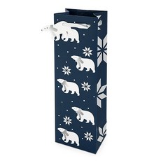 케이크워크 폴라 베어 패턴 보틀 백 와인케이스 750ml, Blue+White, 1개