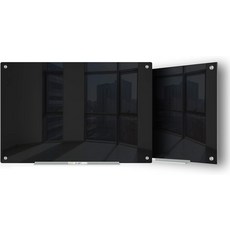 J&J 월드와이드 블랙 마그네틱 글래스 화이트보드 35x23 인치 프레임리스 강화 유리 건식 지우기 보드 벽 장착에는 마커 지우개 자석 사무실 홈 앤 스쿨용 마운팅 키트가 포함되어, White, 72"W x 48"H