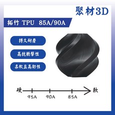 【聚材3D列印-快速出貨】 拓竹 TPU 造型擺飾 持久耐磨 高抗衝擊性 柔軟且高韌性, 黑色, TPU 90A(含盤)