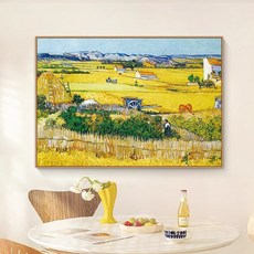 내추럴 수확 액자 소품 거실 식당 그림 거실용 가정 장식, 9_밀밭의 실크나무