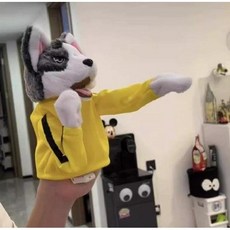 권투하는 강아지 틱톡 권투 손가락 고양이 인형 펀치 허스키 장난감 손 복싱, 23x13.4x13.5, 25CM, 1개