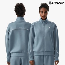 스파이더 여성 파이핑 디테일 집업 탑 SPGFCNFT351WCBL 233866