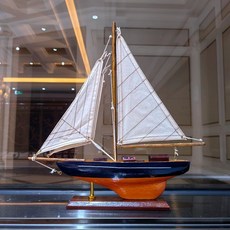 목범선 범선모형 사무실 공예 인테리어 장식품 크루즈 선박 완제품, 33x6x34cm간단한설치