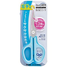 PLUS 普樂士 30度弧線剪刀 SC-175SL-AB (左手專用)藍色/一支入 省力 安全 圓形尖端 不鏽鋼, 藍色, 1個