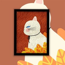 고양이 그림 그리기 백드롭페인팅 디지털 DIY 풀세트 유화, 1개, D. 빨간색 배경