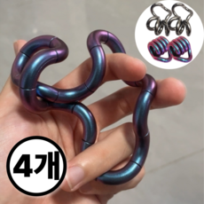 하이하 스트레스 해소 키덜트 피젯 손가락 운동, 4개, 아이언실버2개+블루2개