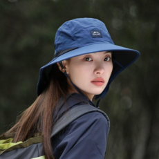 낚시 캠핑용 자외선차단 햇모자 뒷목커버, 네이비 (55-58cm)
