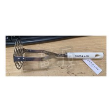 不鏽鋼壓薯泥器 白色手柄, 1個, 白柄