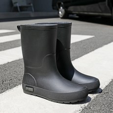DFMEI 時尚中筒雨鞋女百搭亮色防滑防水加厚四季工作外穿雨靴加絨, 313黑色單鞋:35-36, 1個