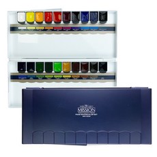 Mission MPW-5020 銀級塊狀水彩20色組 (銀/海軍藍) 專業繪畫 美術用品, MPW-5020N (海軍藍)