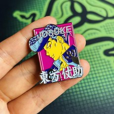 캐릭터 뱃지 브로치 금속뱃지 악세사리 죠죠의 기묘한 모험, A 3x3.7cm, 1개