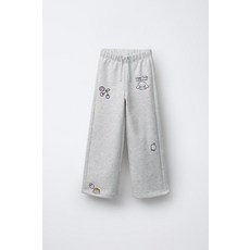 [국내배송] 자라 ZARA 시나모롤 © 플러시 와이드 레그 팬츠 - 그레이 937975