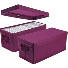 UENTIP CD 보관함 - DVD 케이스 보관 용기 2개 팩에는 전체 보석 케이스에 30개 슬림 60개 슬리브에 디스크 165개가 들어 있습니다 13.2 x 5.9, 2pack-rose red