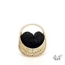 숯앤꽃 공기정화용 조각숯 400g 라탄바구니 공기정화용숯 새집증후군 국내산 참숯 인테리어바구니, 1