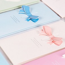 (별별창고) 입체 리본 하트 3단 카드 선물 메세지 gum*9002Sc, 하트핑크 입체봉투
