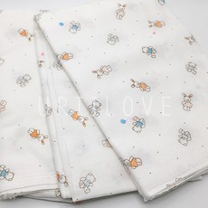 천기저귀 국산 순면 무형광 무지 나염 싸개 타올 대용, 16.곰풍선, 3개