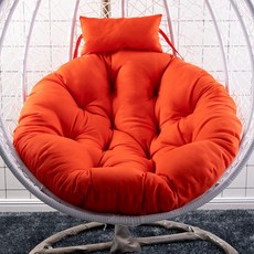 바구니 방석 그네 대형 스윙체어 요람의자 등나무 펜션 의자 쿠션 라탄 베란다, 번트오렌지레드(원패드), 1개