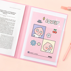 초등 중학생 캐릭터 카카오프렌즈 2포켓 L 파일 홀더 양면, 춘식이