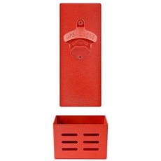 HAIICEN 마그네틱 맥주 병따개 벽걸이 캡 캐처 홀더 및 실버 SUS 304 스테인리스 스틸 플레이트 금속 냉장고 쿨러에 자석으로 부착, Red