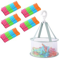 걸이 바구니 상자와 호환용 못 바구니가 있는 옷 못 60개 팩 옷 못 양말 클립과 호환용 통기성 메쉬 못 바구니, 흔한, 1개
