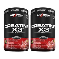 Six Star Nutrition 肌酸X3運動膳食補充粉 Fruit Punch風味, 2個