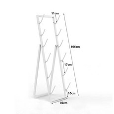 롱보드 보관대 철제 보드 블랙 스키 서핑 스탠드 선반, 화이트 6 칸(길이 30 높이 106CM), 1개