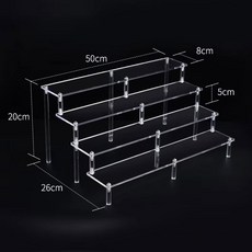 투명 아크릴 디스플레이 스탠드 보석 블라인드 박스 자동차 모델 다기능 보관 선반, 4-50x8cm