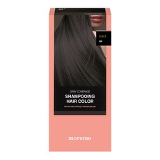moremo 遮白髮洗髮染髮劑, 1個, 黑色的