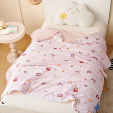 寶寶冰絲空調被嬰兒被子夏季薄款毯子兒童夏涼被幼兒園午睡小被子, 粉粉女孩