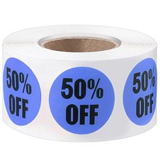BenF Home 로고 스티커율 OFF 행사용 프로모션 원형 라벨지 롤타입, 50%, 500매 1개