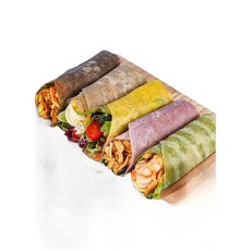 저지방 시금치 부리토 제로 지방 메밀 핑거 케이크, 1개
