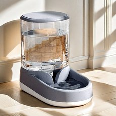 狗狗貓咪自動飲水餵食器，3.8L大容量，持續補水補糧, 1個, 高雅灰飲水器【3.8L大容量】